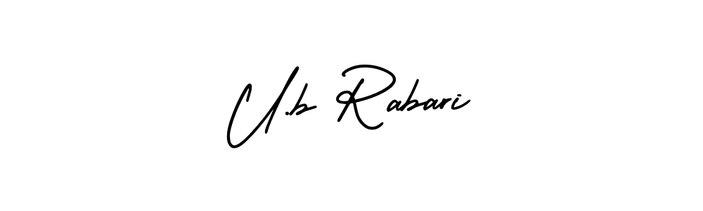 Also we have U.b Rabari name is the best signature style. Create professional handwritten signature collection using AmerikaSignatureDemo-Regular autograph style. U.b Rabari signature style 3 images and pictures png