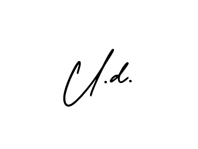 Make a beautiful signature design for name U.d.. With this signature (AmerikaSignatureDemo-Regular) style, you can create a handwritten signature for free. U.d. signature style 3 images and pictures png