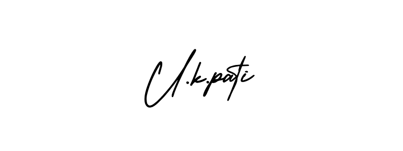 It looks lik you need a new signature style for name U.k.pati. Design unique handwritten (AmerikaSignatureDemo-Regular) signature with our free signature maker in just a few clicks. U.k.pati signature style 3 images and pictures png