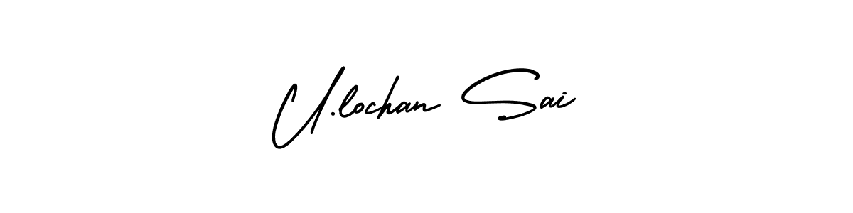 AmerikaSignatureDemo-Regular is a professional signature style that is perfect for those who want to add a touch of class to their signature. It is also a great choice for those who want to make their signature more unique. Get U.lochan Sai name to fancy signature for free. U.lochan Sai signature style 3 images and pictures png