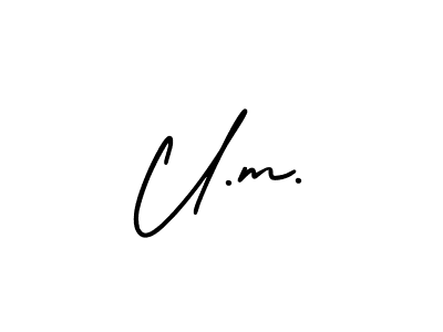 You should practise on your own different ways (AmerikaSignatureDemo-Regular) to write your name (U.m.) in signature. don't let someone else do it for you. U.m. signature style 3 images and pictures png