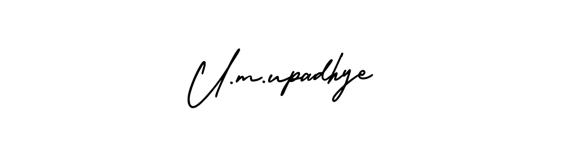 Use a signature maker to create a handwritten signature online. With this signature software, you can design (AmerikaSignatureDemo-Regular) your own signature for name U.m.upadhye. U.m.upadhye signature style 3 images and pictures png