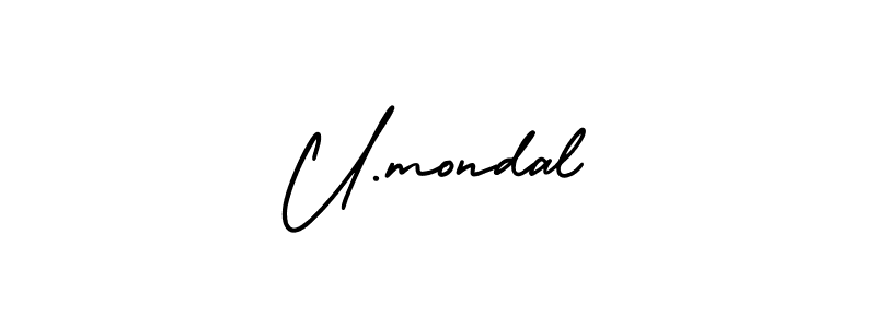 Create a beautiful signature design for name U.mondal. With this signature (AmerikaSignatureDemo-Regular) fonts, you can make a handwritten signature for free. U.mondal signature style 3 images and pictures png