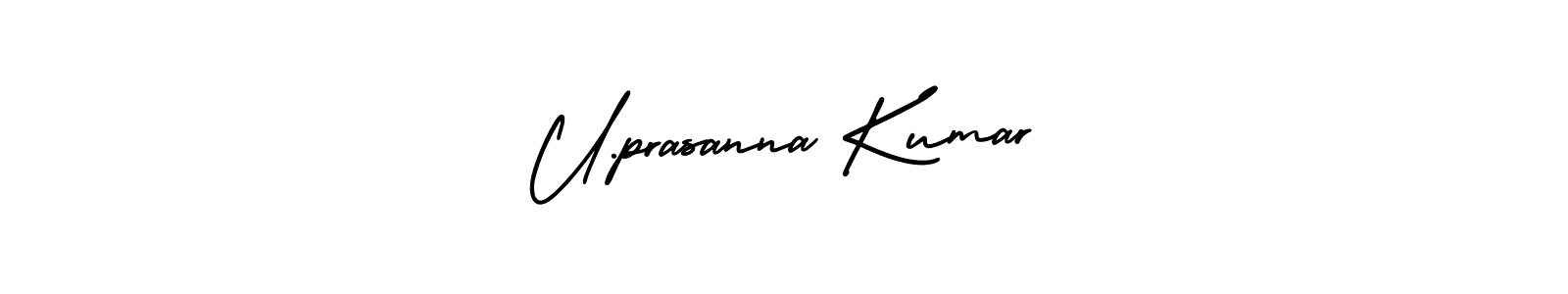 U.prasanna Kumar stylish signature style. Best Handwritten Sign (AmerikaSignatureDemo-Regular) for my name. Handwritten Signature Collection Ideas for my name U.prasanna Kumar. U.prasanna Kumar signature style 3 images and pictures png