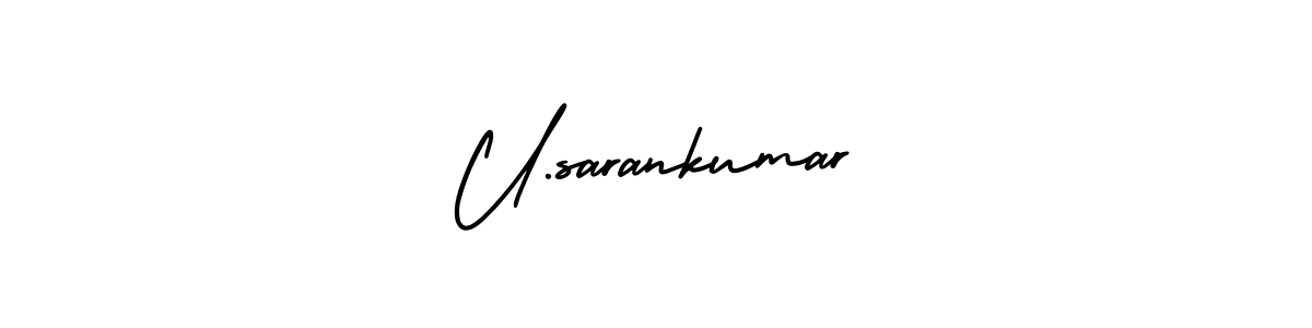 The best way (AmerikaSignatureDemo-Regular) to make a short signature is to pick only two or three words in your name. The name U.sarankumar include a total of six letters. For converting this name. U.sarankumar signature style 3 images and pictures png