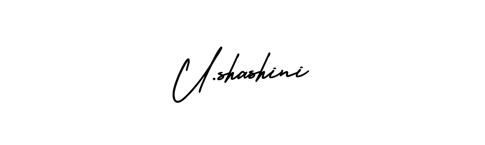 U.shashini stylish signature style. Best Handwritten Sign (AmerikaSignatureDemo-Regular) for my name. Handwritten Signature Collection Ideas for my name U.shashini. U.shashini signature style 3 images and pictures png