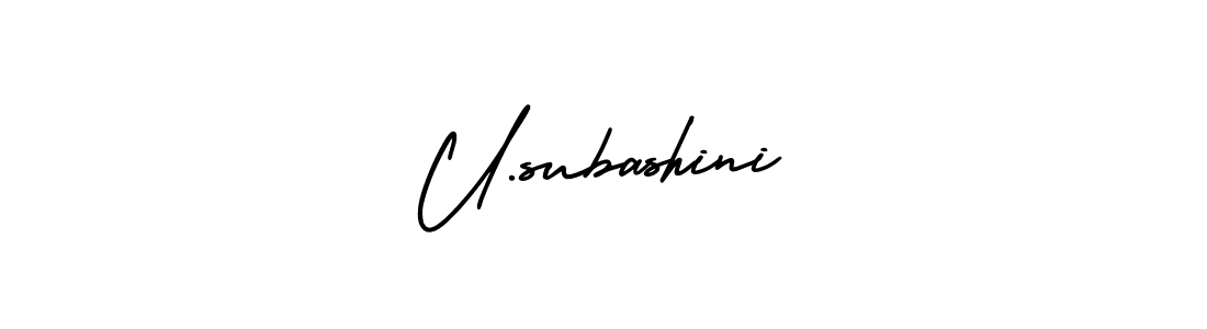 How to Draw U.subashini signature style? AmerikaSignatureDemo-Regular is a latest design signature styles for name U.subashini. U.subashini signature style 3 images and pictures png