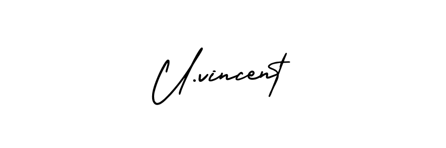 Make a beautiful signature design for name U.vincent. With this signature (AmerikaSignatureDemo-Regular) style, you can create a handwritten signature for free. U.vincent signature style 3 images and pictures png