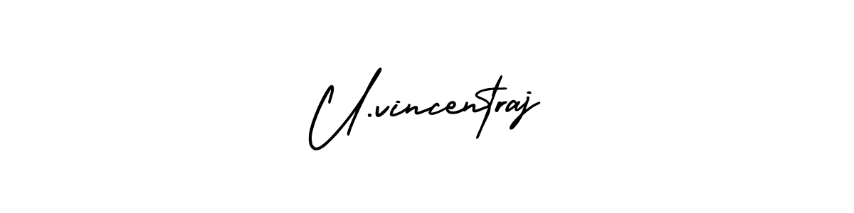 Make a beautiful signature design for name U.vincentraj. With this signature (AmerikaSignatureDemo-Regular) style, you can create a handwritten signature for free. U.vincentraj signature style 3 images and pictures png