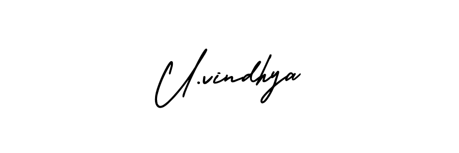 Similarly AmerikaSignatureDemo-Regular is the best handwritten signature design. Signature creator online .You can use it as an online autograph creator for name U.vindhya. U.vindhya signature style 3 images and pictures png