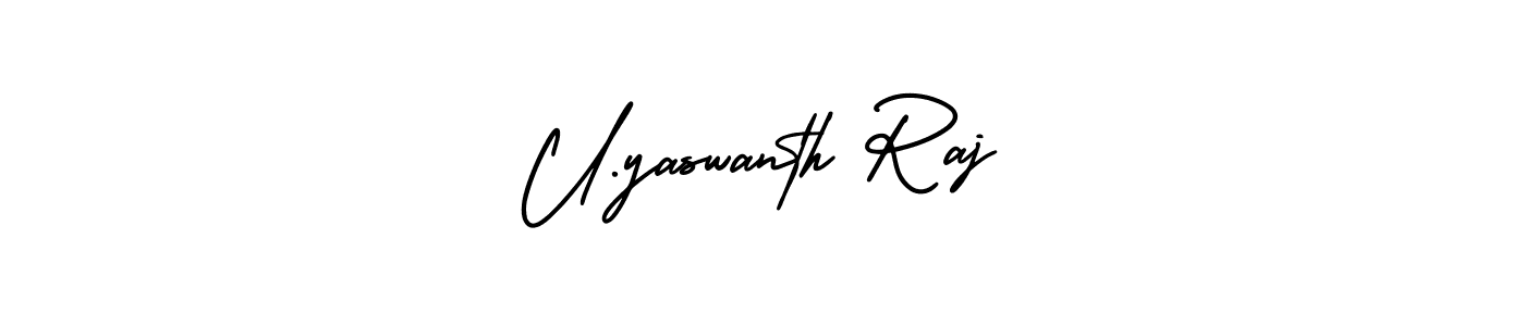 Create a beautiful signature design for name U.yaswanth Raj. With this signature (AmerikaSignatureDemo-Regular) fonts, you can make a handwritten signature for free. U.yaswanth Raj signature style 3 images and pictures png