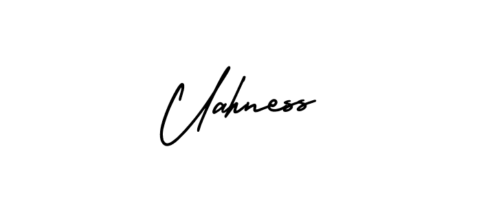 if you are searching for the best signature style for your name Uahness. so please give up your signature search. here we have designed multiple signature styles  using AmerikaSignatureDemo-Regular. Uahness signature style 3 images and pictures png