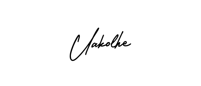 How to make Uakolhe name signature. Use AmerikaSignatureDemo-Regular style for creating short signs online. This is the latest handwritten sign. Uakolhe signature style 3 images and pictures png