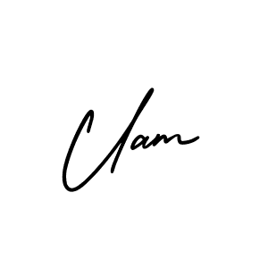 Use a signature maker to create a handwritten signature online. With this signature software, you can design (AmerikaSignatureDemo-Regular) your own signature for name Uam. Uam signature style 3 images and pictures png