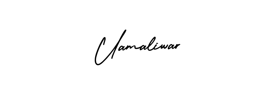 How to make Uamaliwar name signature. Use AmerikaSignatureDemo-Regular style for creating short signs online. This is the latest handwritten sign. Uamaliwar signature style 3 images and pictures png