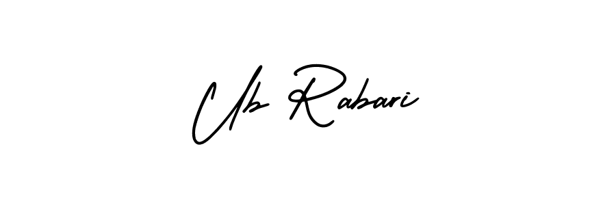 How to Draw Ub Rabari signature style? AmerikaSignatureDemo-Regular is a latest design signature styles for name Ub Rabari. Ub Rabari signature style 3 images and pictures png