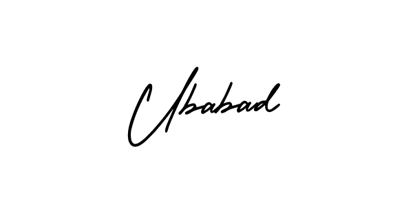 Use a signature maker to create a handwritten signature online. With this signature software, you can design (AmerikaSignatureDemo-Regular) your own signature for name Ubabad. Ubabad signature style 3 images and pictures png