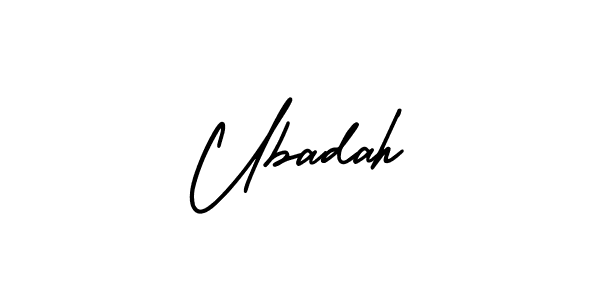 This is the best signature style for the Ubadah name. Also you like these signature font (AmerikaSignatureDemo-Regular). Mix name signature. Ubadah signature style 3 images and pictures png