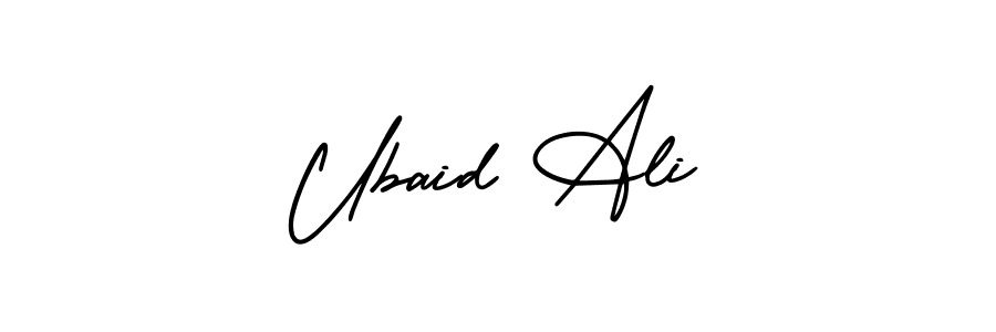 How to make Ubaid Ali name signature. Use AmerikaSignatureDemo-Regular style for creating short signs online. This is the latest handwritten sign. Ubaid Ali signature style 3 images and pictures png