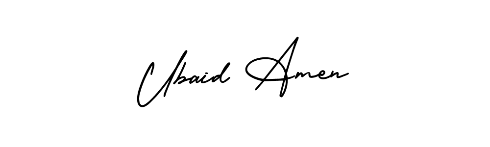 How to make Ubaid Amen signature? AmerikaSignatureDemo-Regular is a professional autograph style. Create handwritten signature for Ubaid Amen name. Ubaid Amen signature style 3 images and pictures png