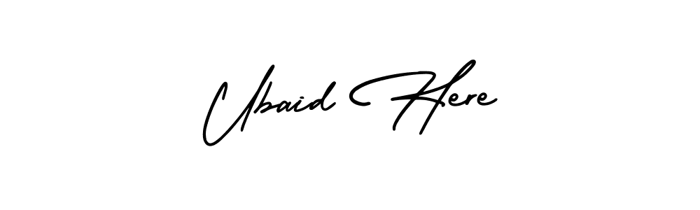 It looks lik you need a new signature style for name Ubaid Here. Design unique handwritten (AmerikaSignatureDemo-Regular) signature with our free signature maker in just a few clicks. Ubaid Here signature style 3 images and pictures png