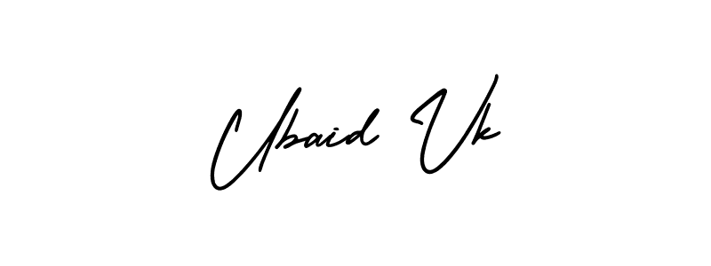 Make a beautiful signature design for name Ubaid Vk. With this signature (AmerikaSignatureDemo-Regular) style, you can create a handwritten signature for free. Ubaid Vk signature style 3 images and pictures png