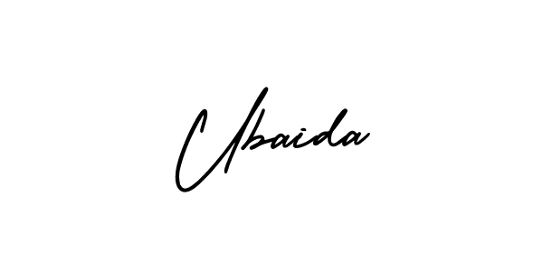 Ubaida stylish signature style. Best Handwritten Sign (AmerikaSignatureDemo-Regular) for my name. Handwritten Signature Collection Ideas for my name Ubaida. Ubaida signature style 3 images and pictures png