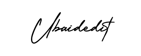 A dynamic signature style for Ubaidedit using AmerikaSignatureDemo-Regular script. Designed to look authentic, handwritten, and professional. Ubaidedit signature style 3 images and pictures png