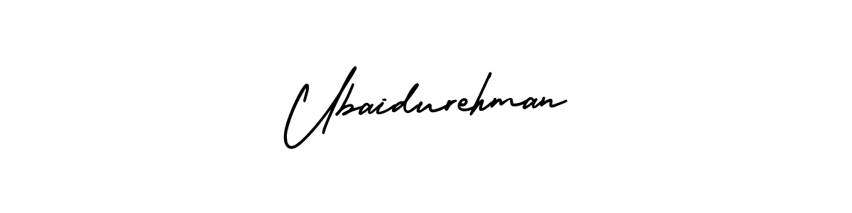 You should practise on your own different ways (AmerikaSignatureDemo-Regular) to write your name (Ubaidurehman) in signature. don't let someone else do it for you. Ubaidurehman signature style 3 images and pictures png