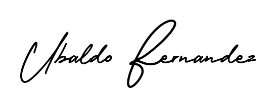 Designed for modern professionals: Ubaldo Fernandez name signature crafted with AmerikaSignatureDemo-Regular script. Ready for digital PDF workflows. Ubaldo Fernandez signature style 3 images and pictures png