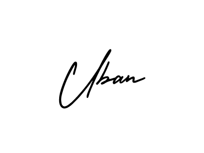 Create a beautiful signature design for name Uban. With this signature (AmerikaSignatureDemo-Regular) fonts, you can make a handwritten signature for free. Uban signature style 3 images and pictures png