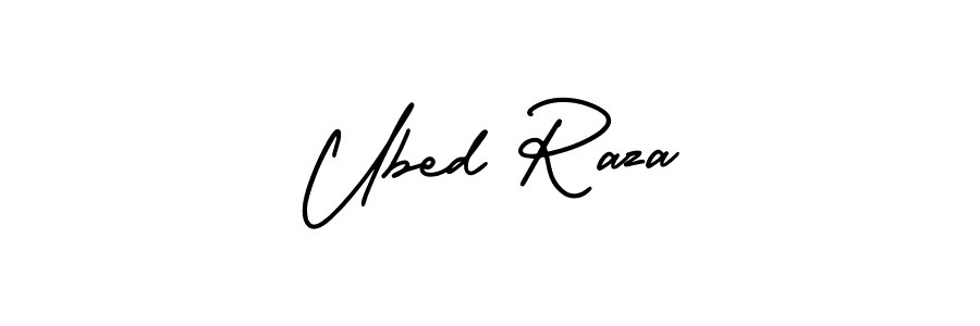 Create a beautiful signature design for name Ubed Raza. With this signature (AmerikaSignatureDemo-Regular) fonts, you can make a handwritten signature for free. Ubed Raza signature style 3 images and pictures png