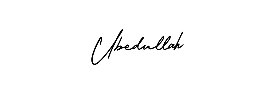 How to make Ubedullah name signature. Use AmerikaSignatureDemo-Regular style for creating short signs online. This is the latest handwritten sign. Ubedullah signature style 3 images and pictures png