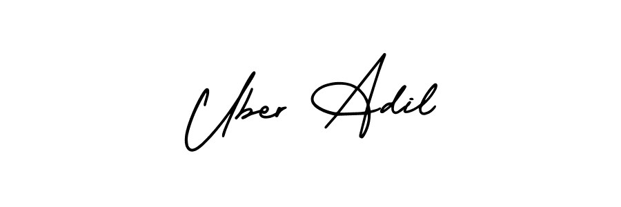 Create a beautiful signature design for name Uber Adil. With this signature (AmerikaSignatureDemo-Regular) fonts, you can make a handwritten signature for free. Uber Adil signature style 3 images and pictures png