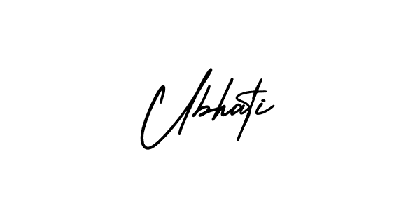 The best way (AmerikaSignatureDemo-Regular) to make a short signature is to pick only two or three words in your name. The name Ubhati include a total of six letters. For converting this name. Ubhati signature style 3 images and pictures png
