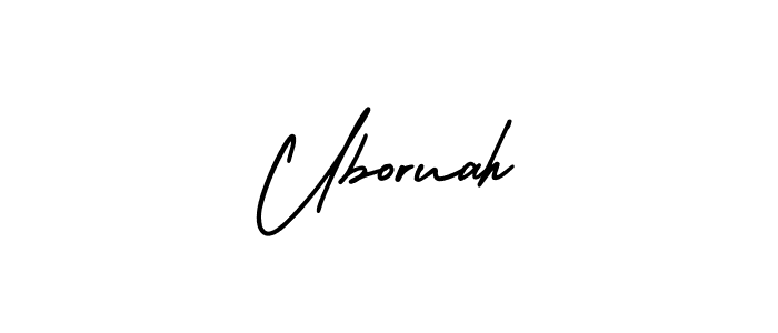 Create a beautiful signature design for name Uboruah. With this signature (AmerikaSignatureDemo-Regular) fonts, you can make a handwritten signature for free. Uboruah signature style 3 images and pictures png