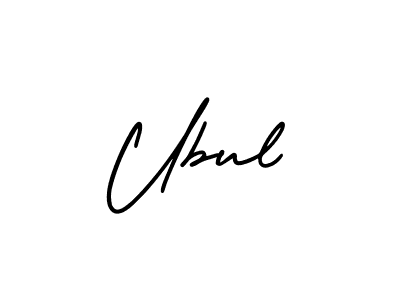 Ubul stylish signature style. Best Handwritten Sign (AmerikaSignatureDemo-Regular) for my name. Handwritten Signature Collection Ideas for my name Ubul. Ubul signature style 3 images and pictures png