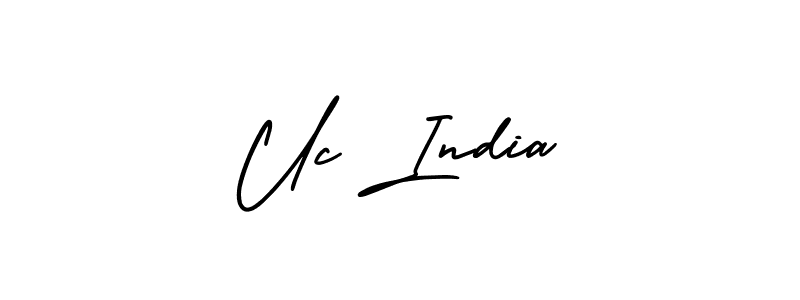 How to make Uc India signature? AmerikaSignatureDemo-Regular is a professional autograph style. Create handwritten signature for Uc India name. Uc India signature style 3 images and pictures png