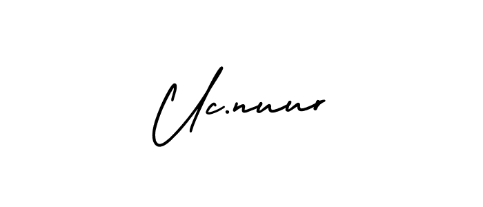 You should practise on your own different ways (AmerikaSignatureDemo-Regular) to write your name (Uc.nuur) in signature. don't let someone else do it for you. Uc.nuur signature style 3 images and pictures png