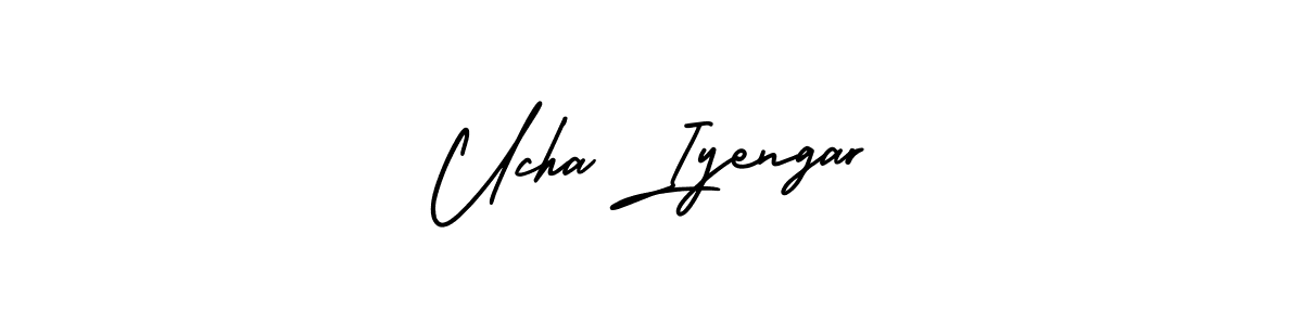 How to make Ucha Iyengar name signature. Use AmerikaSignatureDemo-Regular style for creating short signs online. This is the latest handwritten sign. Ucha Iyengar signature style 3 images and pictures png