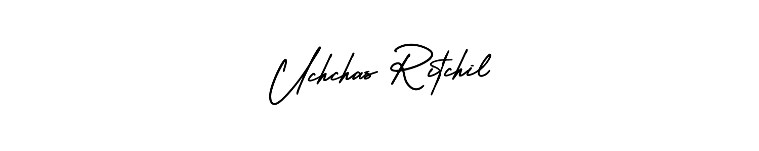 Also You can easily find your signature by using the search form. We will create Uchchas Ritchil name handwritten signature images for you free of cost using AmerikaSignatureDemo-Regular sign style. Uchchas Ritchil signature style 3 images and pictures png