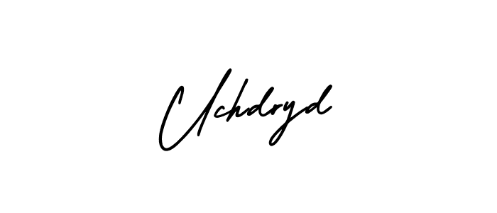 How to make Uchdryd name signature. Use AmerikaSignatureDemo-Regular style for creating short signs online. This is the latest handwritten sign. Uchdryd signature style 3 images and pictures png