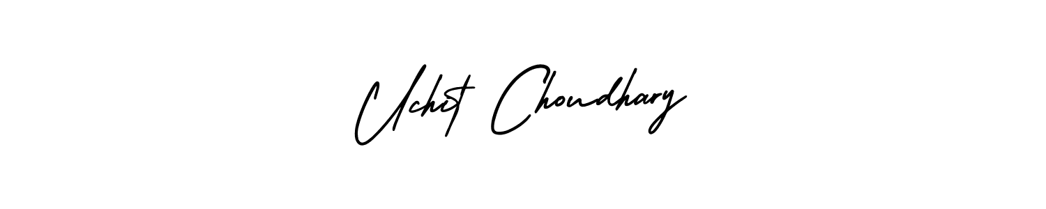 Uchit Choudhary stylish signature style. Best Handwritten Sign (AmerikaSignatureDemo-Regular) for my name. Handwritten Signature Collection Ideas for my name Uchit Choudhary. Uchit Choudhary signature style 3 images and pictures png