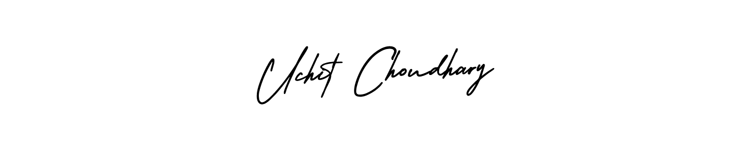 Uchit Choudhary stylish signature style. Best Handwritten Sign (AmerikaSignatureDemo-Regular) for my name. Handwritten Signature Collection Ideas for my name Uchit Choudhary. Uchit Choudhary signature style 3 images and pictures png