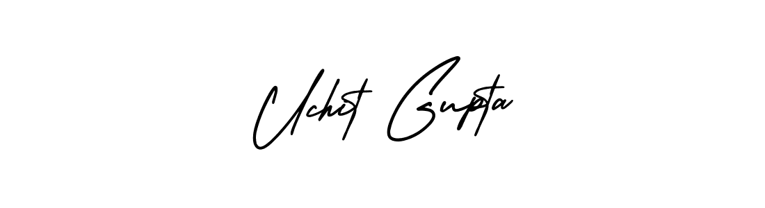 How to make Uchit Gupta name signature. Use AmerikaSignatureDemo-Regular style for creating short signs online. This is the latest handwritten sign. Uchit Gupta signature style 3 images and pictures png