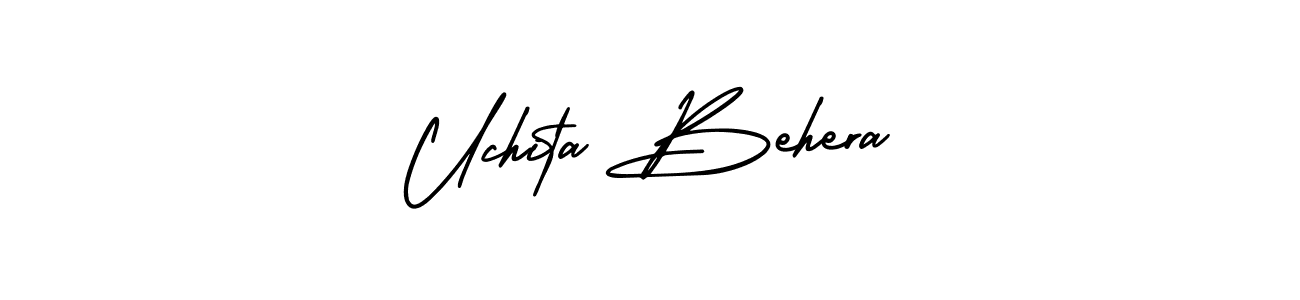 Uchita Behera stylish signature style. Best Handwritten Sign (AmerikaSignatureDemo-Regular) for my name. Handwritten Signature Collection Ideas for my name Uchita Behera. Uchita Behera signature style 3 images and pictures png