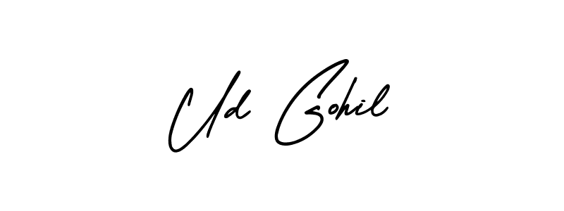 Use a signature maker to create a handwritten signature online. With this signature software, you can design (AmerikaSignatureDemo-Regular) your own signature for name Ud Gohil. Ud Gohil signature style 3 images and pictures png