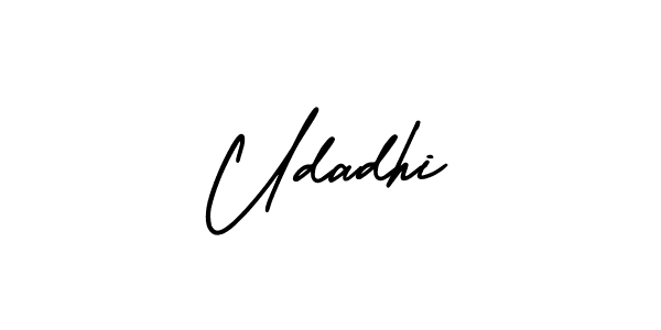 Udadhi stylish signature style. Best Handwritten Sign (AmerikaSignatureDemo-Regular) for my name. Handwritten Signature Collection Ideas for my name Udadhi. Udadhi signature style 3 images and pictures png