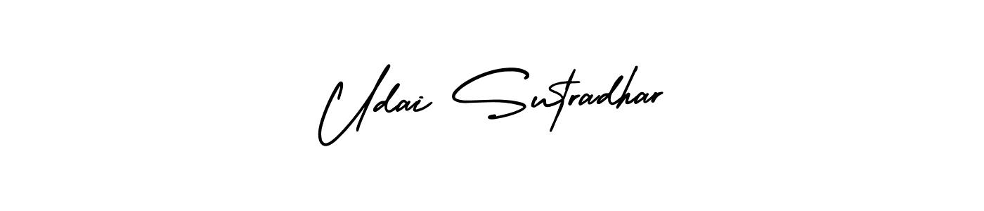 You should practise on your own different ways (AmerikaSignatureDemo-Regular) to write your name (Udai Sutradhar) in signature. don't let someone else do it for you. Udai Sutradhar signature style 3 images and pictures png