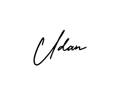 Design your own signature with our free online signature maker. With this signature software, you can create a handwritten (AmerikaSignatureDemo-Regular) signature for name Udan. Udan signature style 3 images and pictures png